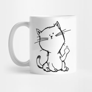 Sassy Cat Flipping the Bird Mug